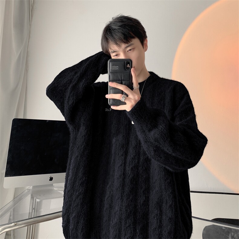 港风美式潮牌宽松磨毛慵懒风套头圆领毛衣男XZ608-M411-P65控88,男装针织衫/毛衣,星座608(原A046)