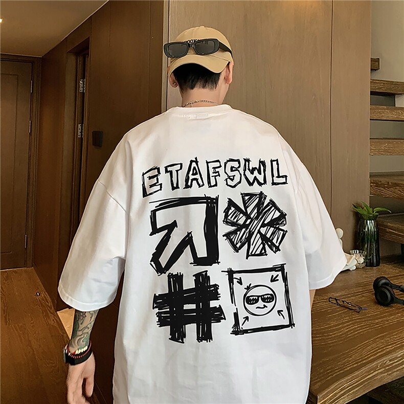 重磅240克精梳双纱精密赛格纺T恤 纯棉印花短袖男T6347特P19图片
