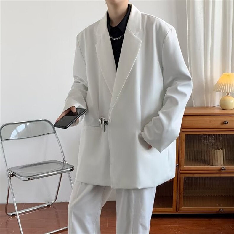 男便服单西中长款纯色长袖潮西服上衣F18P60,男装西服,星座1116-2