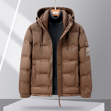 BJY08903新款冬季男士白鸭绒羽绒服连帽保暖外套修身风衣大衣，男装风衣，电商B360