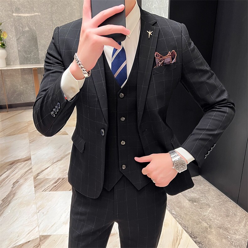 2025新款男士西服三件套商务休闲西装2216-P220,男装西服,星座311B