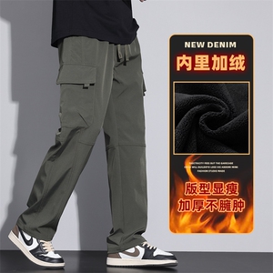 工装裤男款2025新款秋冬宽松直筒休闲冲锋裤子Z9810-P50/加绒P55图片
