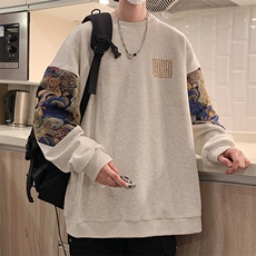 2026春季新款港风外景大码320克华棉卫衣M-5XHW23675-特P35，男装卫衣，电商A022