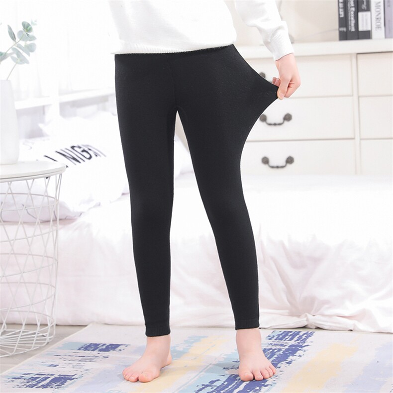 秋冬季保暖贴身抗起球加绒加厚三平童裤打底裤男女，童装裤子，群鹿羊绒