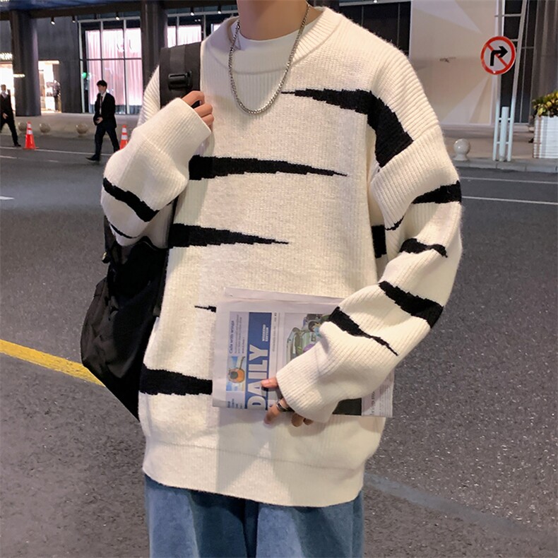 M3127-P80秋装港风潮流休闲百搭毛衣男女情侣宽松针织衫上衣外套,男装针织衫/毛衣,电商A009A（原A058A）