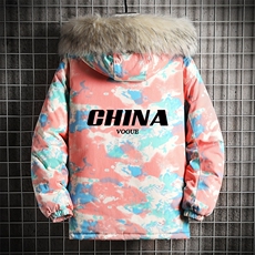 MC49001-P135日系潮衣男大码派克服男工装服外套袄网格，男装棉衣，电商A040A
