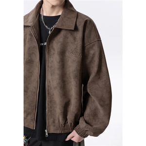 秋冬钢印扎染皮夹克外套男 D309B-JK01-P90控128图片