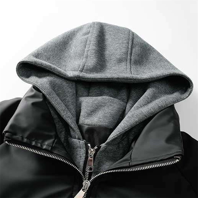 现货高品质重磅工艺美式高街假两件PU皮棉衣男女加厚棉服外套,男装棉衣,电商A486