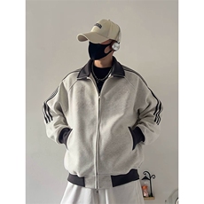 抖音得物高品质美式高街重磅结构设计拼接织带立领卫衣外套CM42，男装卫衣，电商A486
