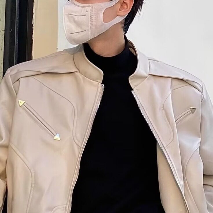 秋季新款男士机车皮衣潮流修身帅气复古翻领皮夹克韩版外套,男装夹克,星座506A