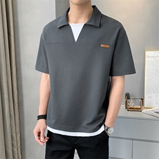 夏季短袖男T恤宽松假两件POLO衫潮流休闲时尚半袖上衣YD396-P39，男装T恤，星座310B-3