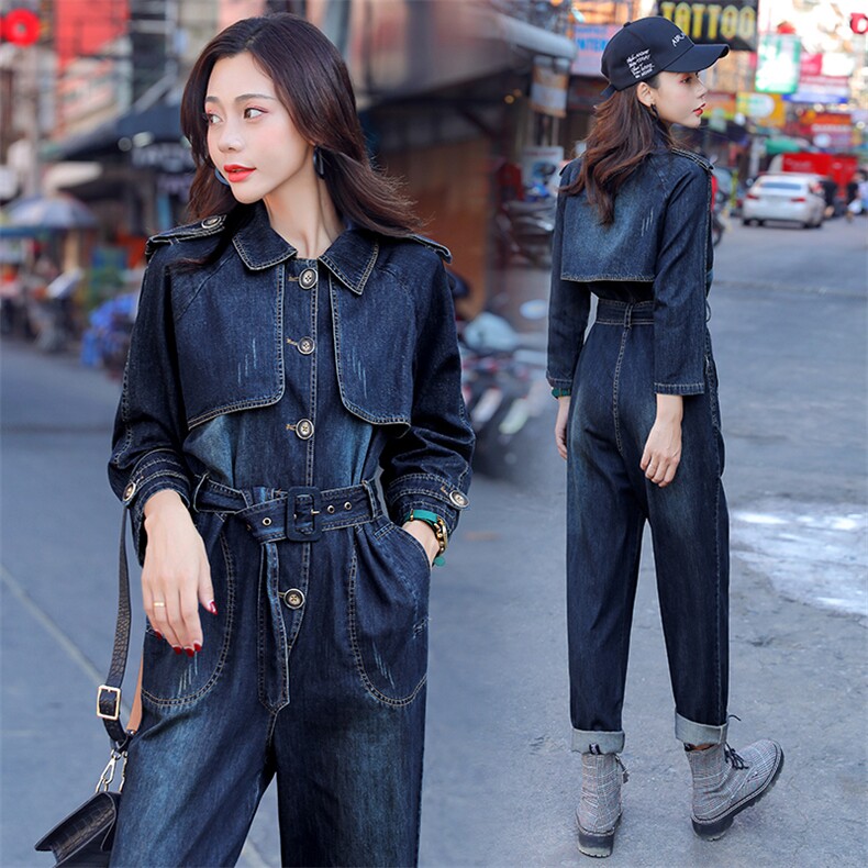 连体裤时尚潮流舒适长袖2021年春季休闲宽松气质，女装连体裤，钱塘布衣