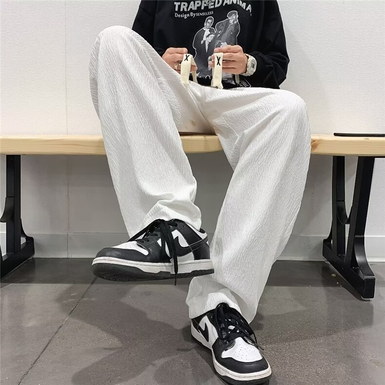 男秋季新款港风休闲裤X绳树皮皱长裤JQ99P32,男装休闲裤,星座1116-2