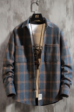 2019冬季新日系水泥墙加绒加厚格子衬衫男大码保暖C5081-P60，男装衬衫，电商A001