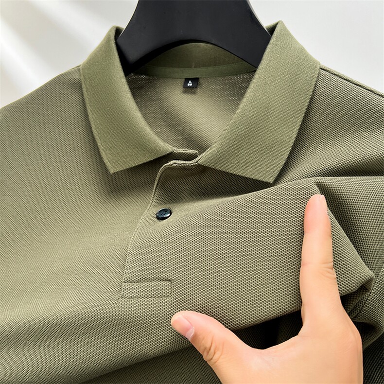 冰丝薄款短袖T恤男夏季翻领时尚纯色基础款Polo衫商务休闲半袖,男装Polo衫,电商B212（原钱塘6029）