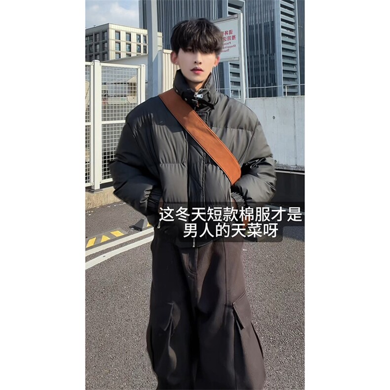 秋冬新款个性时髦棉衣经典短款设计舒适港风文艺上衣HY875P95,男装棉衣,电商A102B