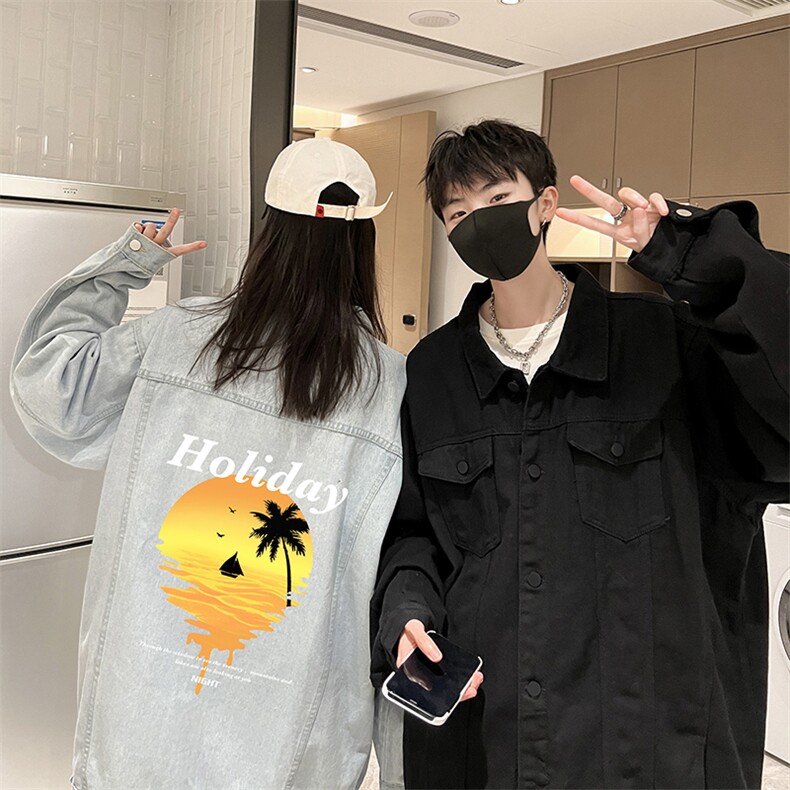 牛仔夹克男大码牛仔外套男茄克NJ77266-P60加绒款-P75,男装夹克,电商A040