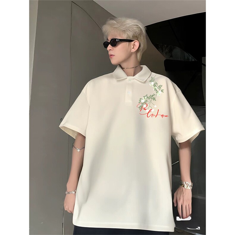 抖音得物供货 现货网眼透气翻领T恤美式宽松潮牌短袖POLO衫 APL19图片