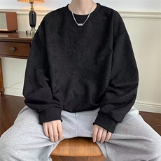 秋季卫衣男潮ins长袖t恤圆领青少年宽松2024新款男生上衣W16/P35，男装T恤，星座506