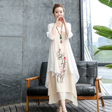 套头显瘦修身简约百搭甜美高腰圆领连衣裙2020年夏季，女装连衣裙，众宇琦