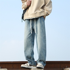 水洗直筒修身微喇牛仔裤三色高弹力高品质有大货-有加绒G136，男装牛仔裤，星座910