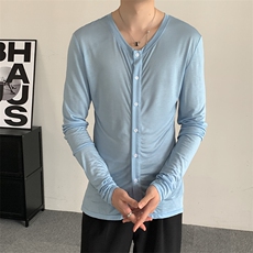 天丝面料开衫衬衫夜店小王子冰丝外套，男装衬衫，星座909