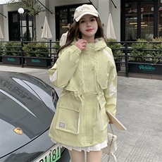 【现货】短风衣夹克派克服1C045-6007P135K198，女装风衣，红龙果