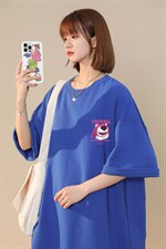中性风  春夏新款宽松小熊印花休闲短袖T恤T6043 P25控38图片