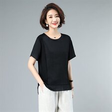 2021新款大码女装宽松显瘦短袖T恤夏季时尚百搭上衣，女装大码女装，秋牧寒烟