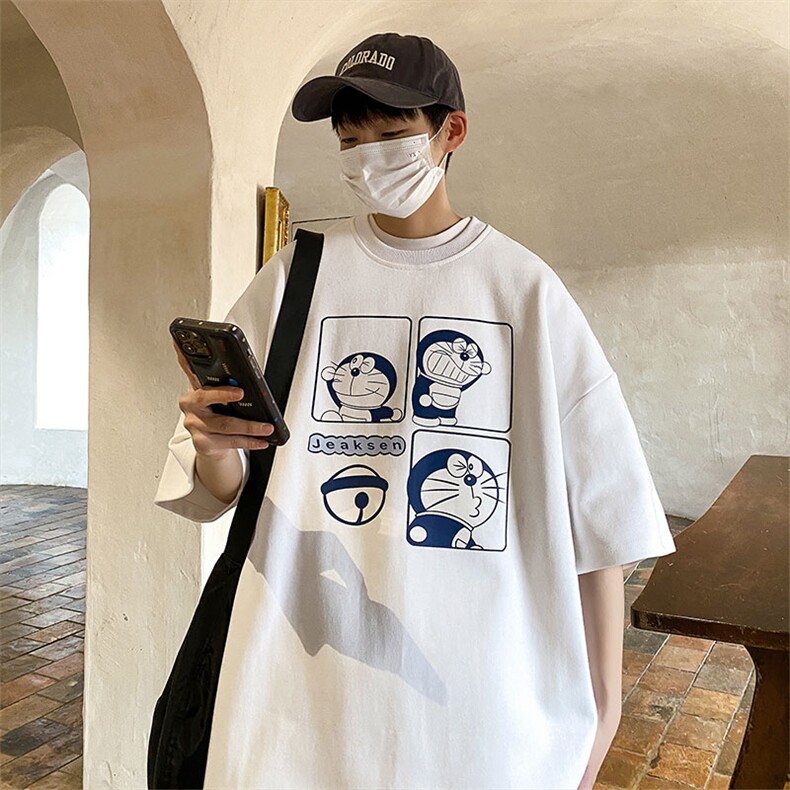 叮当猫青少年重磅短袖夏季初中生大码圆领体恤-JK23211-P25控38图片