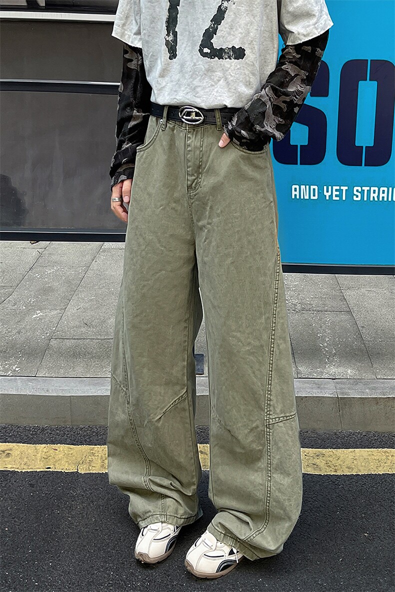8XL-M工装裤男秋季日系男直筒宽松阔腿休闲弯刀裤子男K9177P65,男装工装外套,电商D206-1