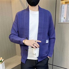 M3805-P65控88男士针织开衫春秋季外穿毛衣薄款线衫纯色披风外套，男装针织衫/毛衣，电商D310B-1