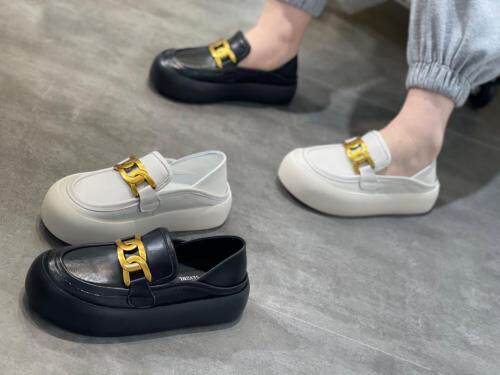 真皮厚底两穿小皮鞋，其它，她他麦