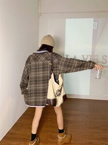 现货磨毛格衬衣图片
