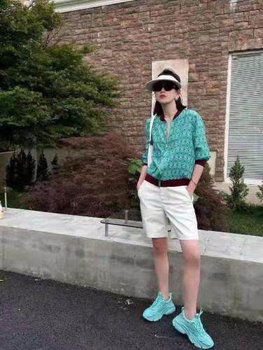 DG892欧货2021夏季新款女装时尚印花拉链显瘦上衣，女装，L·H·X