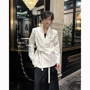 现货 25秋冬重工银线刺绣男士仙鹤礼服西装xz129-p178图片