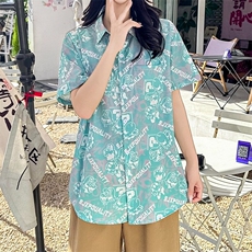 扎染短袖衬衫男女2025夏季宽松ins港风小众潮流沙滩休闲大码上衣，男装衬衫，星座506
