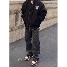 休闲裤男士夏季2025新款宽松直筒阔腿裤潮牌工装裤子男装KB886，男装工装外套，星座1116A（原606A-3）