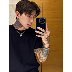 网图有货老钱风纯色软糯针织凉感圆领短袖男休闲上衣tA460-P40，男装T恤，星座1505