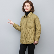 冬季短款羽绒服女2022新款衬衫款轻薄羽绒外套，女装羽绒服，忆绮罗