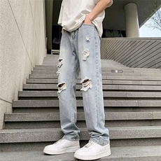 气质潮百搭男潮流新款时尚夏季慵懒日系牛仔裤N743P45，男装牛仔裤，星座1116-2