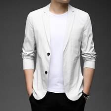 2023春季新款男士薄款西服中年男士商务休闲小西装百搭便西男装