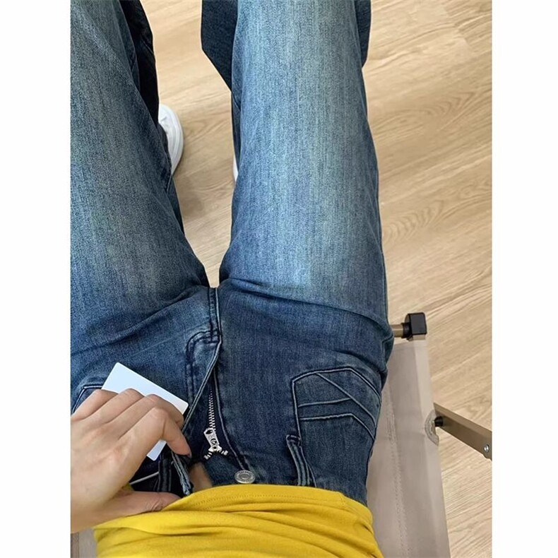 个性微喇牛仔裤女春秋季新款时尚显瘦显高时尚喇叭拖地牛仔裤潮,男装牛仔裤,星座1210-1