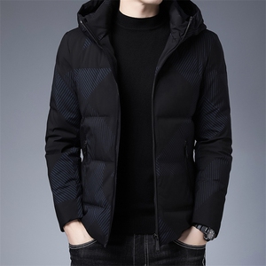 秋冬2022男轻薄季潮流短款男士纯色连帽保暖羽绒服 HL1091-P225图片