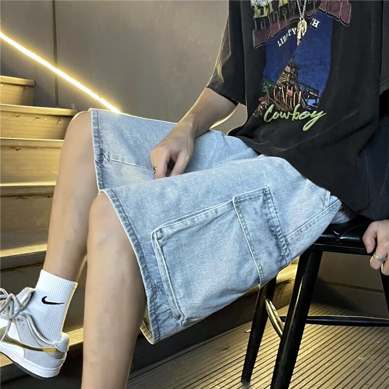 高街牛仔短裤男夏季五分裤N717P40,男装牛仔裤,星座1116-2