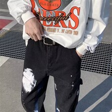牛仔裤男夏季潮大码休闲裤子高街设计感N202P42，男装牛仔裤，星座1116-2