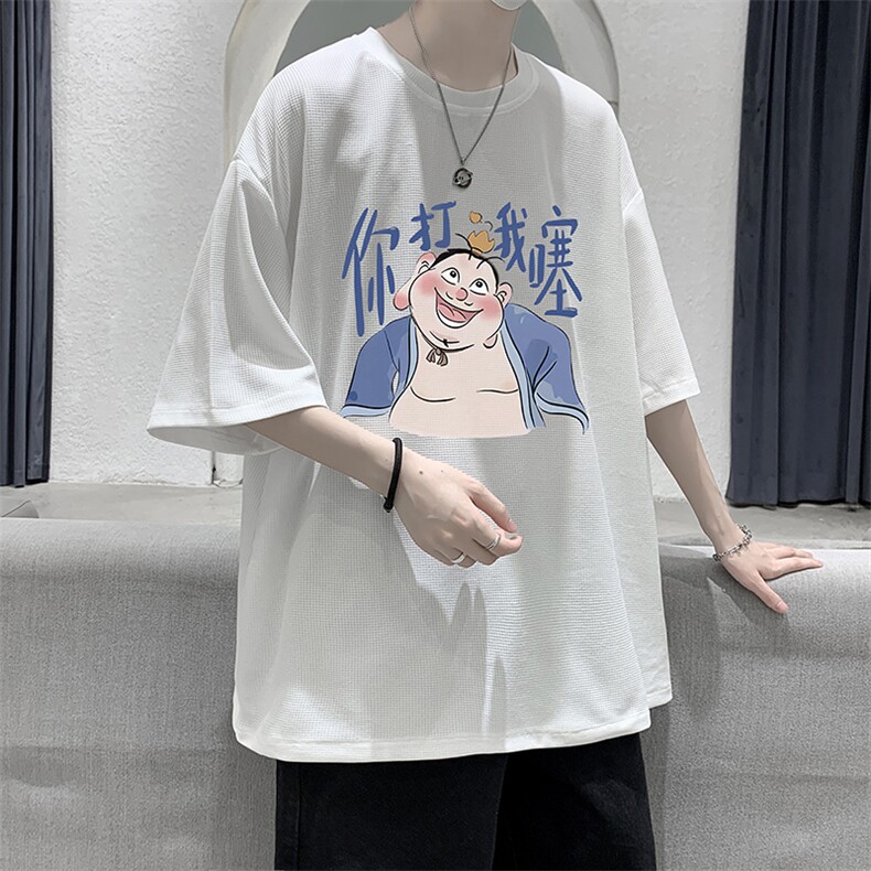 华夫格t恤男短袖男大码五分袖  HT73437-P22图片