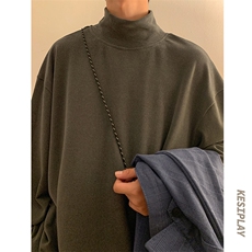 HD1438-TP35-控价48冬季加绒加厚仿德绒半高领打底保暖卫衣男，男装卫衣，电商A102-1