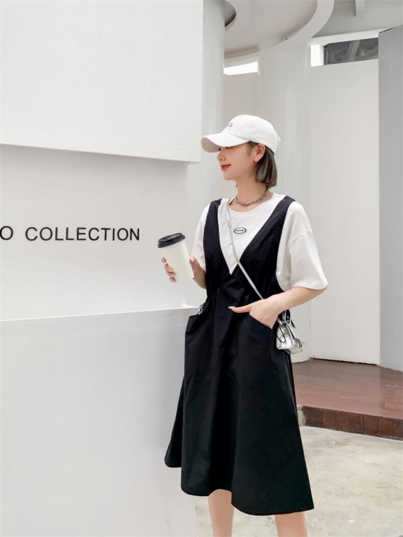 2021拼接款洋气连衣裙，女装连衣裙，雪儿伊秀