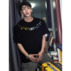 万针全刺绣解构设计260克重磅双纱纯棉高品质美式高街短袖T恤特33图片